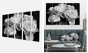Design Art Designart Bunch Of Roses Black And White Floral Art Canvas Print - 60" X 28" - 5 Panels